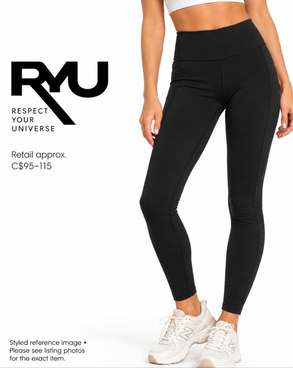 RYU Respect Your Universe Black High-Rise Leggings NWOT